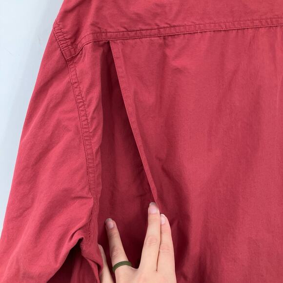 Orvis Red Roll Tab Long Sleeve Button Down Quilted Shoulder Shooting Shirt Top - Picture 9 of 9